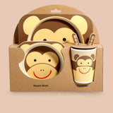 BAMBOX™ - Set Vaisselle en Bambou pour bébé 5 pièces