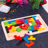 Puzzle Tetris éducatif en bois pour enfant | PUZLY™