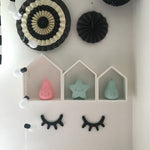 ZO™ - Stickers 3D Yeux Fermés en Bois Chambre Bébé