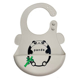 BAV'ANIMO™ - Bavoir à poche en silicone pour bébé avec imprimé animaux mignon